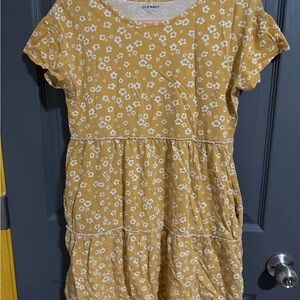 Old Navy Mustard Floral Kids Dress